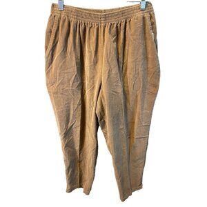 Jeanswear Tan Corduroy Elastic Waist Pull On Pants Sz 18W Petite